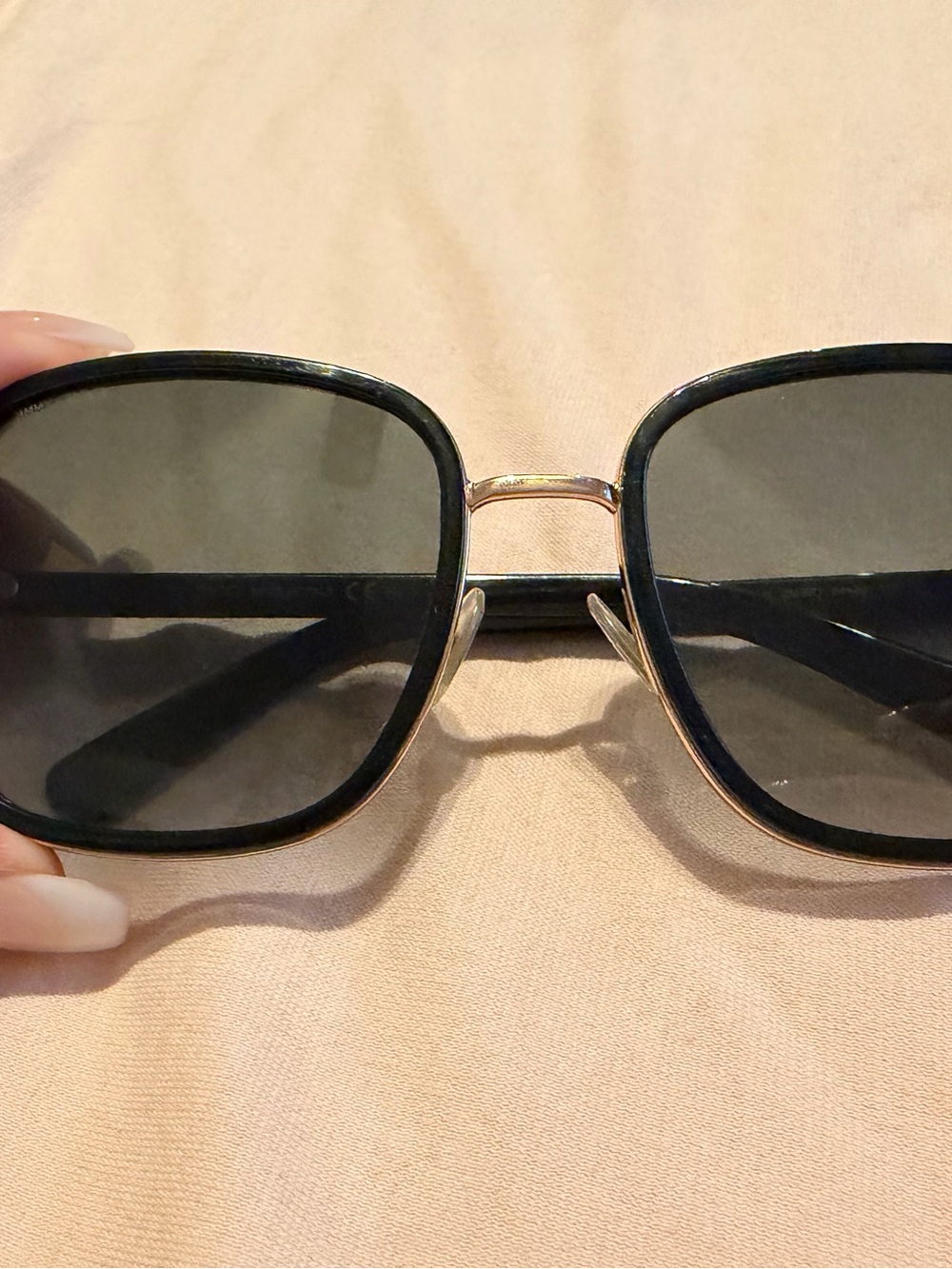 Jimmy Choo Black and Gold Square Women's Sunglasses